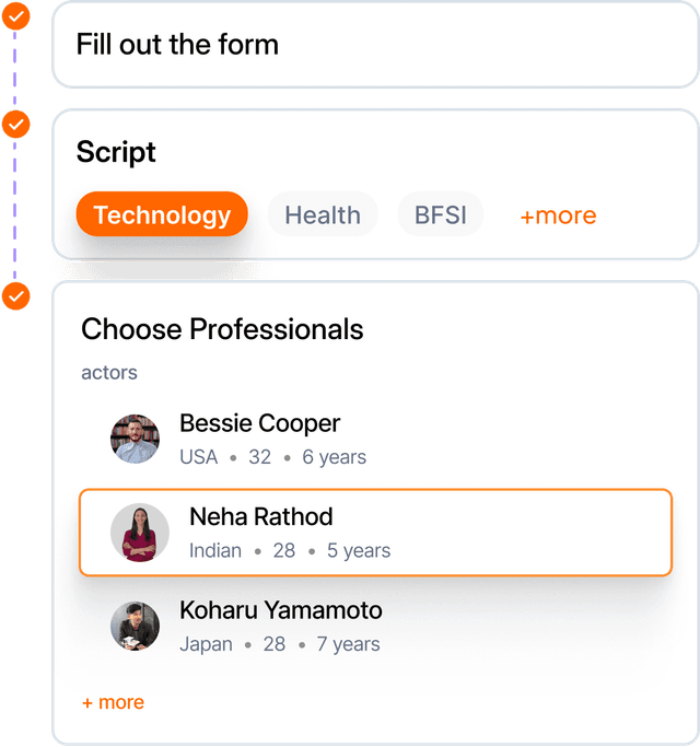Project brief form and creator selection